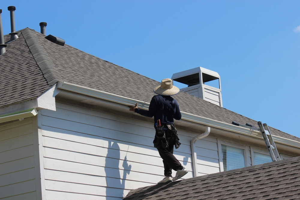 gutter replacement project on NJ home